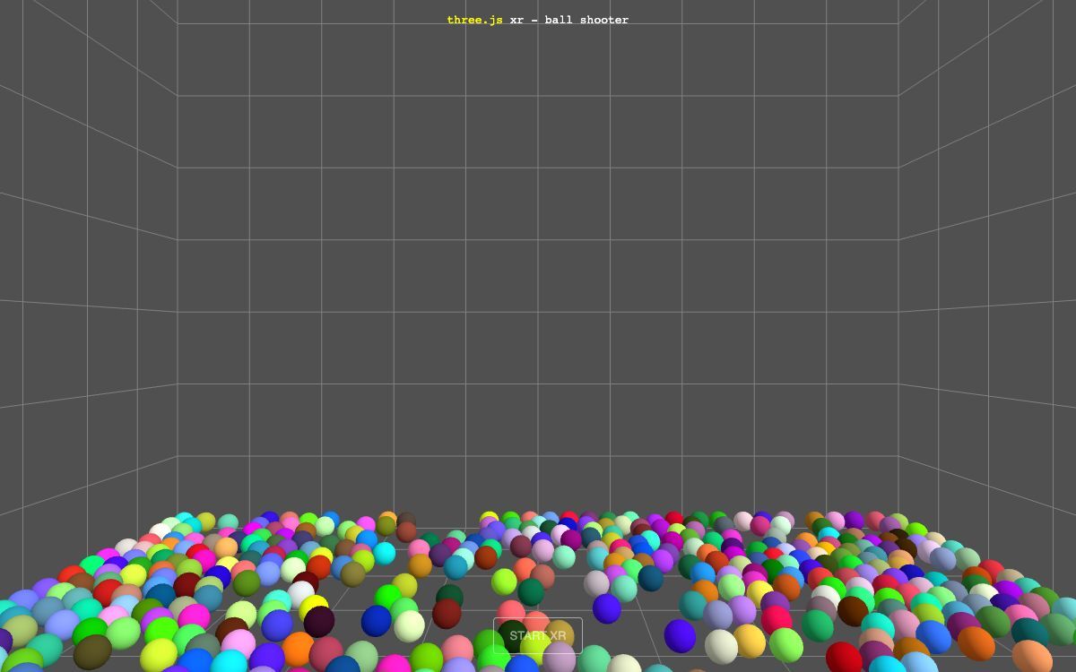 Screenshot of three.js Ball Shooter