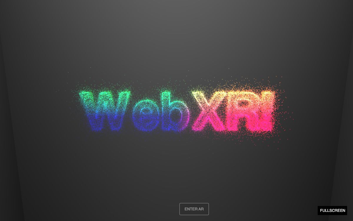 Screenshot of WebXR Particles
